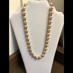 Vintage Pearl and Purple Bead Necklace